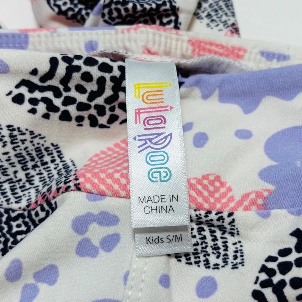 LuLaRoe Girls Kids‎ Leggings Pink Lavender Floral Sizes 2T-6+ Size S/M NWT